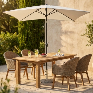 Ombrellone da giardino 2x3 mt con palo centrale beige/antracite - Poly Eco -1