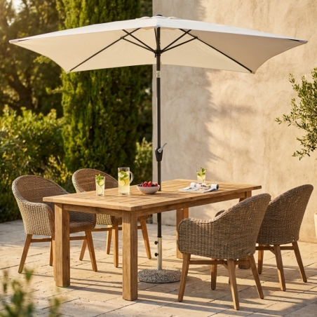 Ombrellone da giardino 2x3 mt con palo centrale beige/antracite - Poly Eco -1