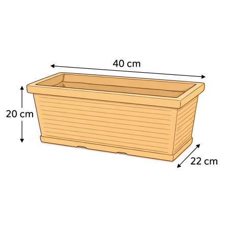 Balconiera 40x22cm in polietilene millerighe Rome Monacis -5