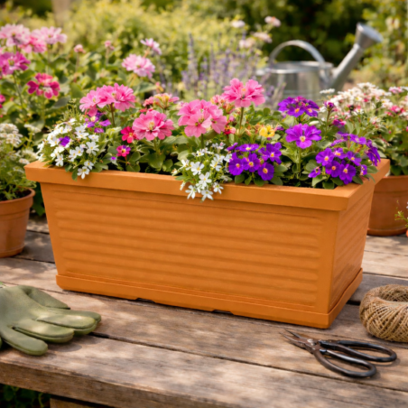 Balconiera 40x22cm in polietilene millerighe Rome Monacis -1