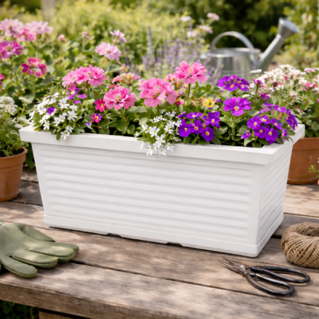 Balconiera 40x22cm in polietilene millerighe Rome Monacis -3