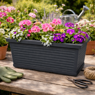 Balconiera 60x22 cm in polietilene millerighe Rome Monacis -1