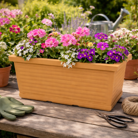 Balconiera 60x22 cm in polietilene millerighe Rome Monacis -2