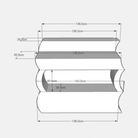 Bancone lounge bar LED in polietilene bianco 145cm Kloris -5