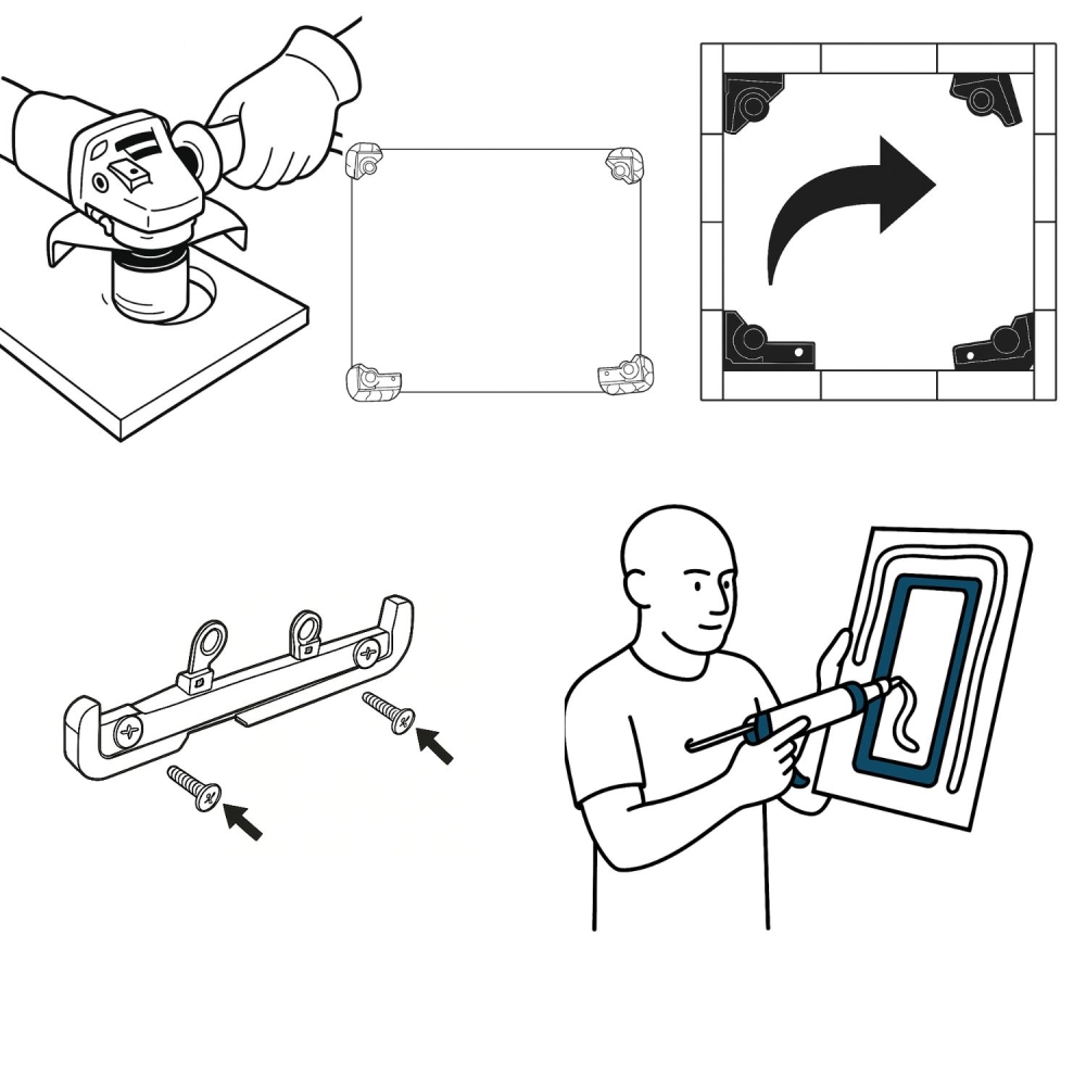 Sistema di scarico invisibile per Gheberit Ghost Flush DISTAR -6