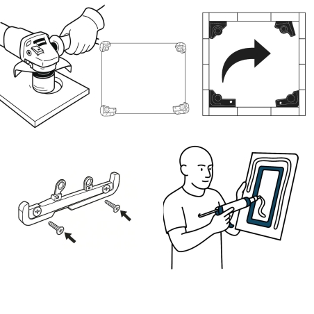 Sistema di scarico invisibile per Gheberit Ghost Flush DISTAR -6