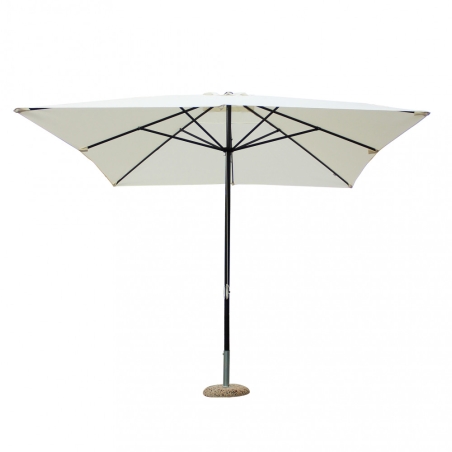 Ombrellone palo centrale 3x4 mt Ecru - in alluminio verniciato da giardino e balconeEDENYA