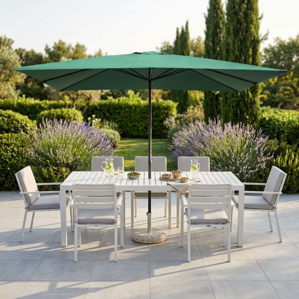 Ombrellone palo centrale 3x4 mt Verde - MercurioEDENYA