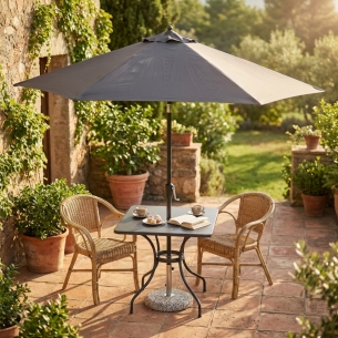 Ombrellone con palo centrale e diametro 3 mt Grigio - NICEEDENYA