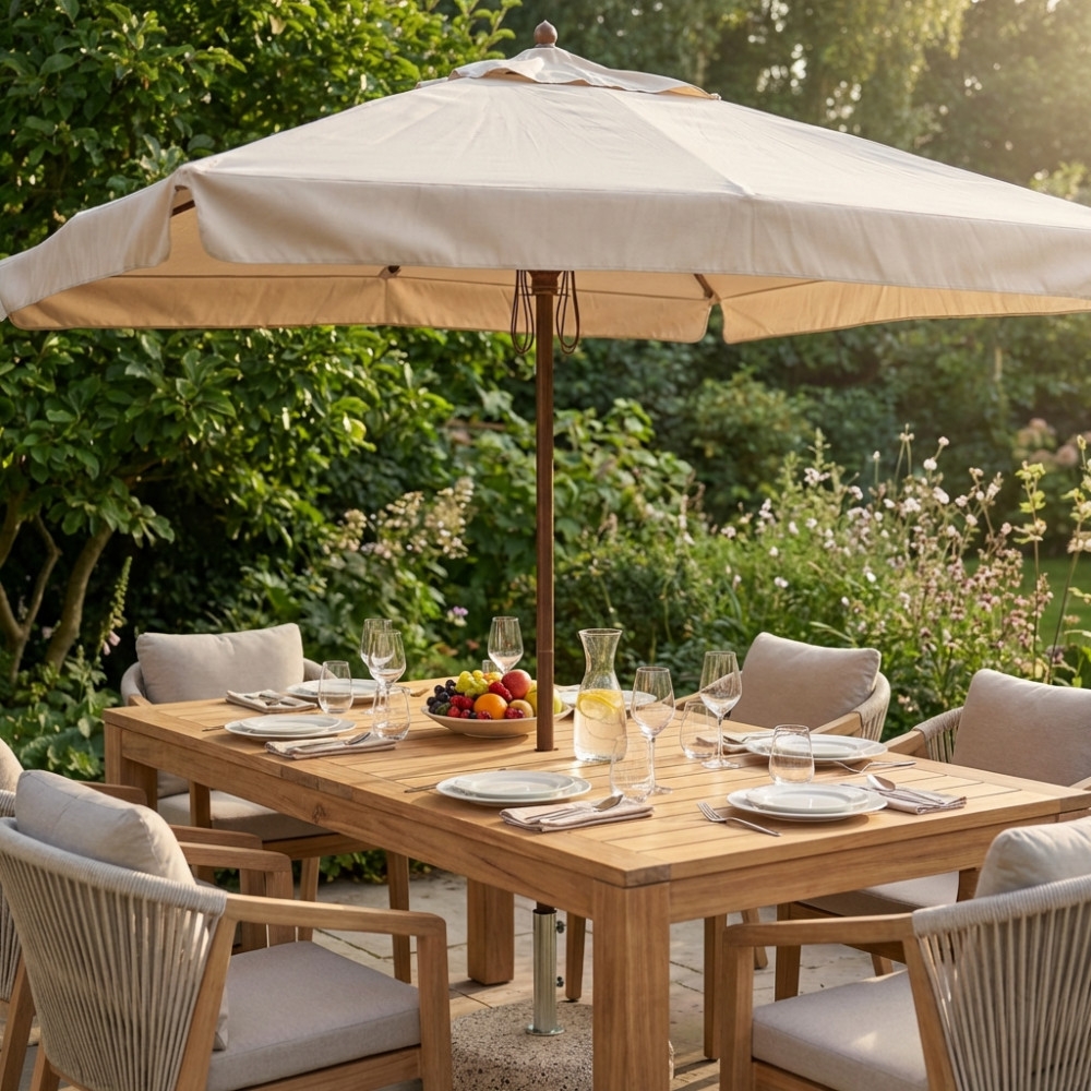 Ombrellone palo centrale 3x4 mt Beige - Venere De luxEDENYA