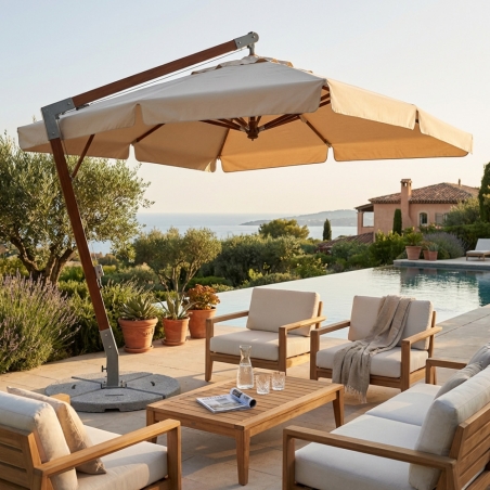 Ombrellone palo laterale 3x3 mt Beige - Venere De luxEDENYA