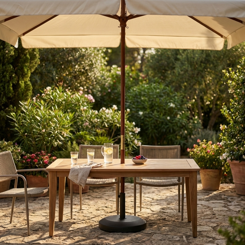 copy of Ombrellone palo centrale 3x4 mt Ecru - in alluminio verniciato da giardino e balconeEDENYA