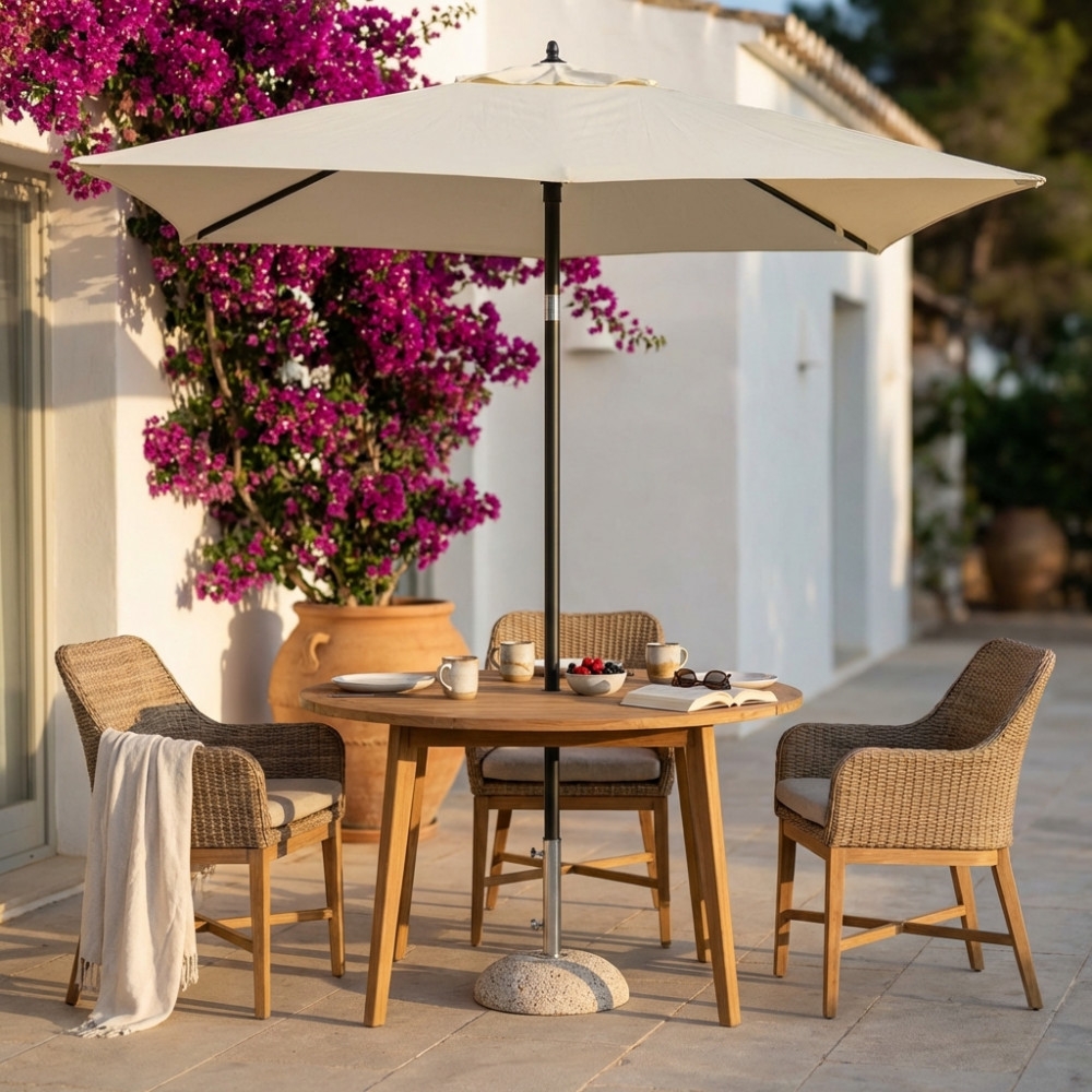 copy of Ombrellone palo centrale 3x4 mt Ecru - in alluminio verniciato da giardino e balconeEDENYA