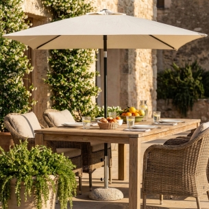 Ombrellone palo centrale 2x2 mt Ecru - NiceEDENYA