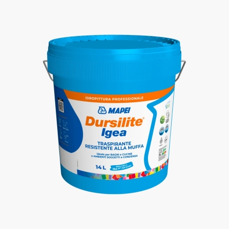 Idropittura murale traspirante bianca resistente alla muffa Dursilite Igea Mapei -3