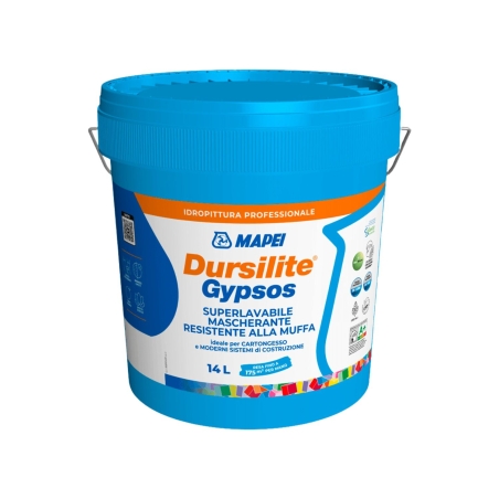 Idropittura superlavabile e resistente alle muffe per cartongesso Dursilite Gypsos Mapei -2