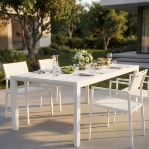 Tavolo allungabile in alluminio da esterno 135/180x70 - Bianco HoustonEDENYA