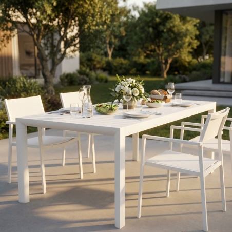 Tavolo allungabile in alluminio da esterno 135/180x70 - Bianco HoustonEDENYA