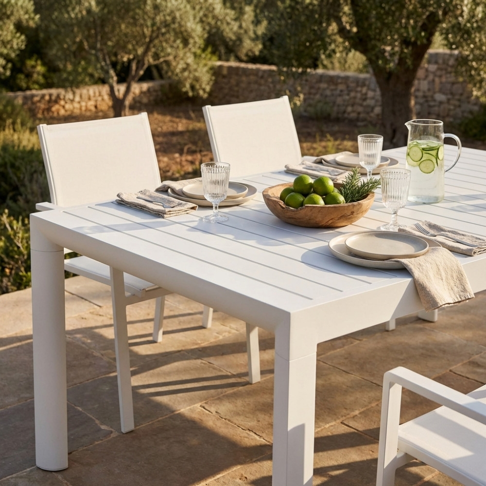 Tavolo allungabile in alluminio da esterno 135/180x70 - Bianco HoustonEDENYA
