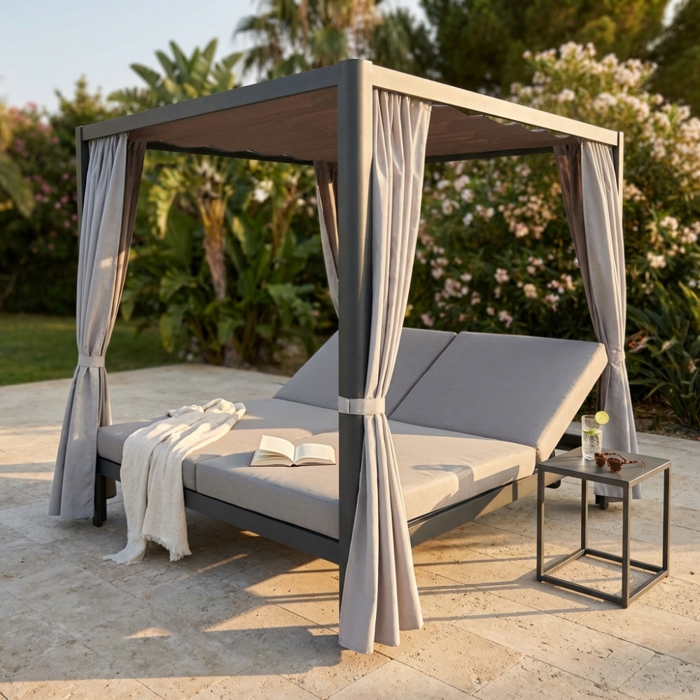 Gazebo 2 posti matrimoniale con cuscini 212x149x195h - Timbuktu -2