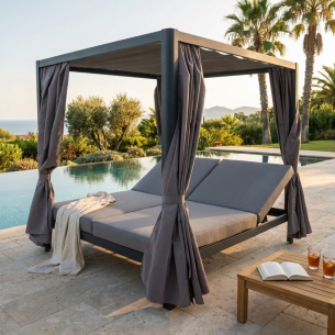 Gazebo 2 posti matrimoniale con cuscini 212x149x195h - Timbuktu -1