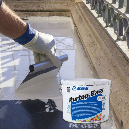Purtop Easy  Membrana impermeabilizzante poliuretanica monocomponente elastica 15Kg - MapeiMAPEI