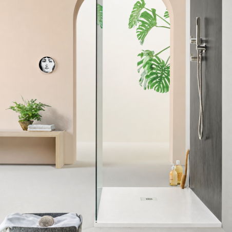 Piatto doccia 120x80 cm effetto pietra bianco Stone Agha -1