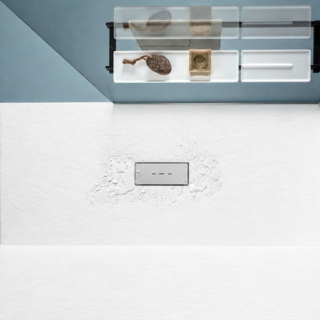 Piatto doccia 120x80 cm effetto pietra Agha bianco Stone V -2