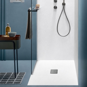 Piatto doccia 120x80 cm effetto pietra Agha bianco Stone V -1