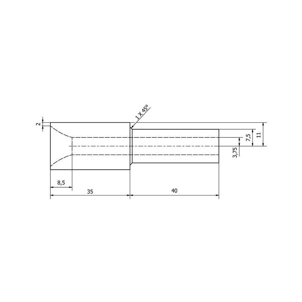 Ugello in carburo di boro U003 Fervi 30X30X82 h mm