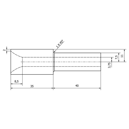 Ugello in carburo di boro U003 Fervi 30X30X82 h mm