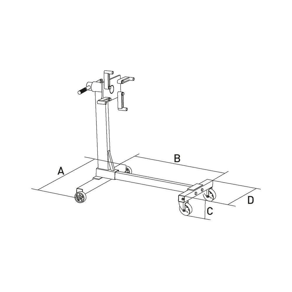 Supporto motore S019 Fervi 880x200x190 h mm