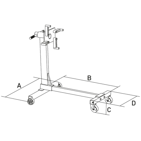 Supporto motore S019 Fervi 880x200x190 h mm