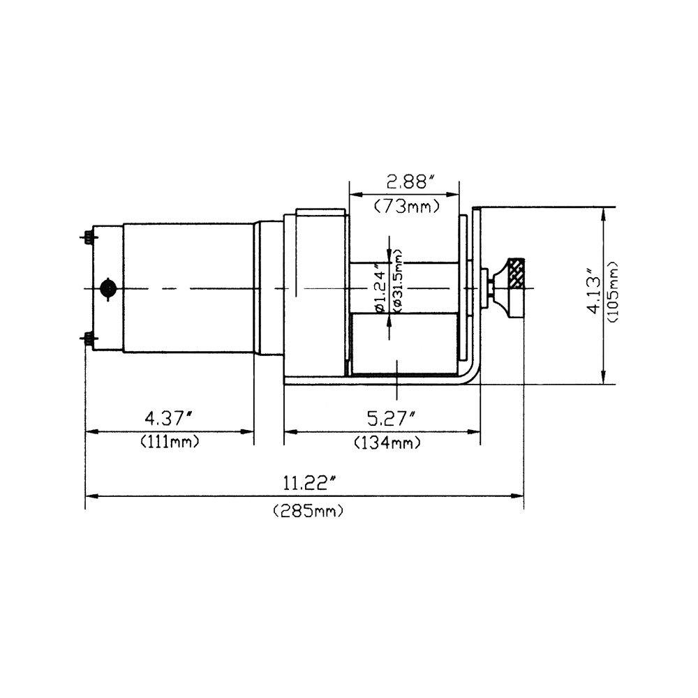 Argano elettrico a 12V in corrente continua 0630/0900 Fervi 330x230x180 h mm