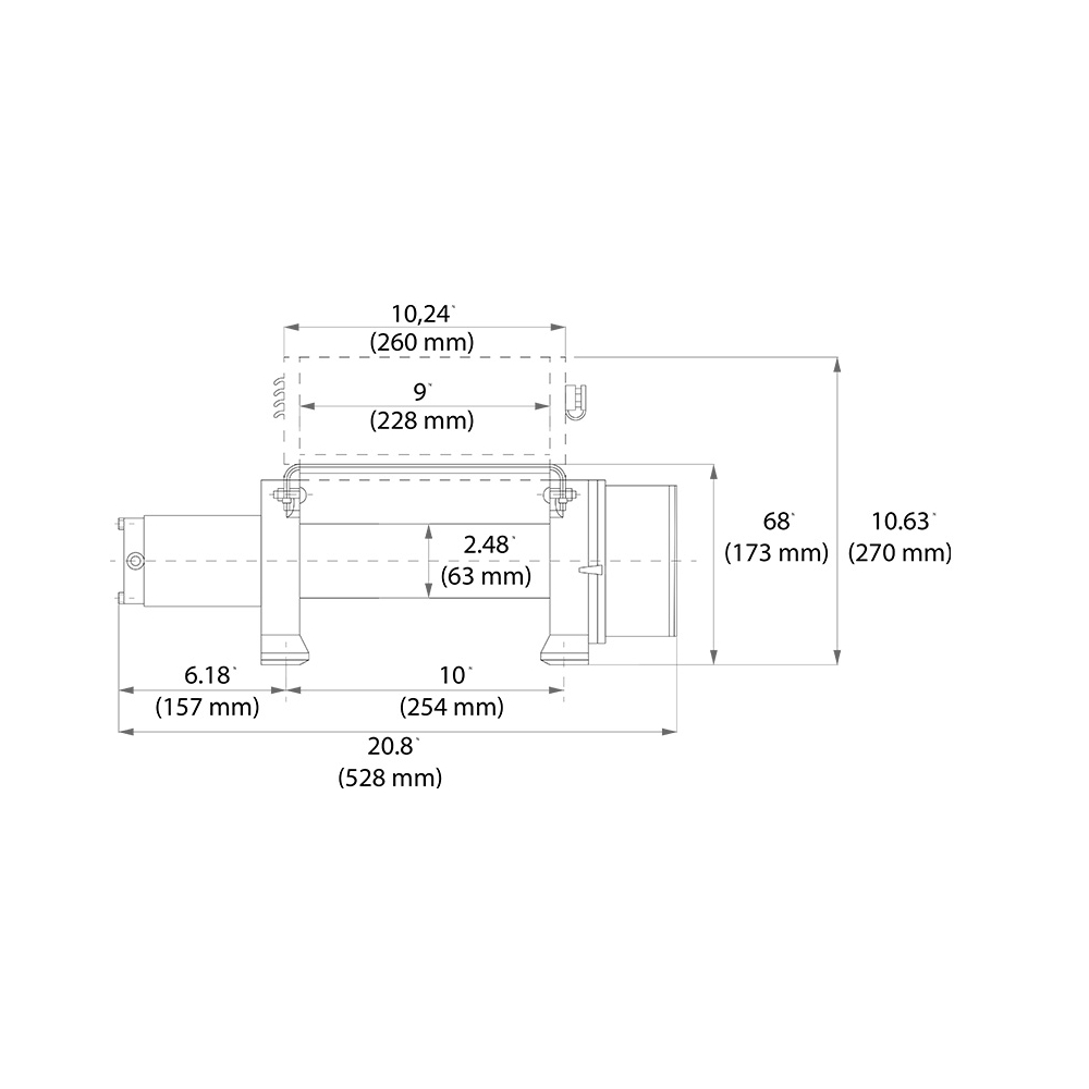 Argano elettrico a 12V in corrente continua 0630/2720 Fervi 630x340x310 h mm
