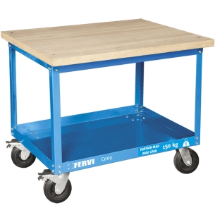 Carrello con piano in legno C009 Fervi 1030x830x430 h mm