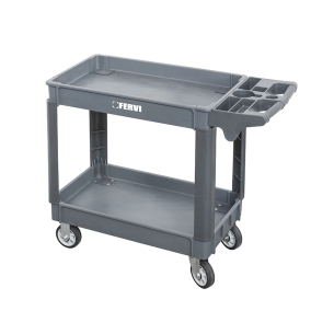 Carrello a 2 vasche polipropilene C065/2 Fervi 820x450x230 h mm