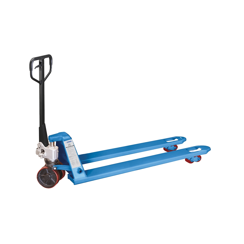 Transpallet manuale a forche lunghe 0028/1500 Fervi 1850x540x580 h mm