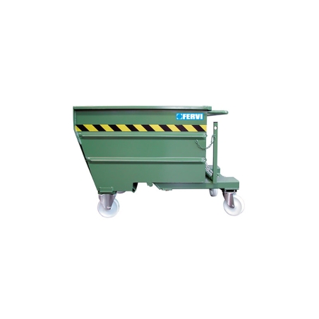 Contenitore ribaltabile per trucioli con ruote C030/0500 Fervi