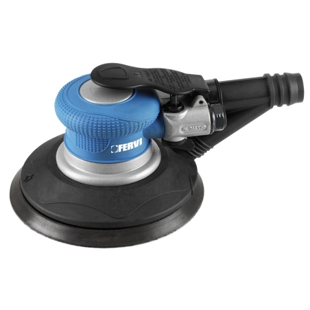 Levigatrice pneumatica rotorbitale da 150mm con aspirazione integrata FERVI 150 mm – 6” 6 bar / 90 psi 10500 rpm -1