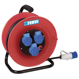 Avvolgicavo industriale monofase FERVI 230 V cavo 30 m 3 x 2,5 mm²