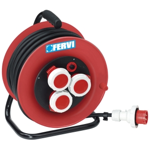 Avvolgicavo industriale Trifase FERVI 400 V cavo 30 m 4 x 2,5 mm²