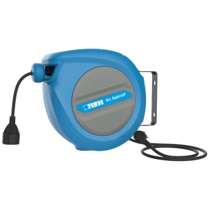 Avvolgicavo auto rientrante con presa FERVI 12 V ÷ 250 V (50 Hz) cavo 20 + 2 m 1 kW 2,5 kW