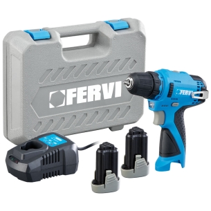 Trapano avvitatore 12V FERVI 19 / 30 Nm 0,8 - 10 mm acciaio Max 10 mm legno Max 28 mm