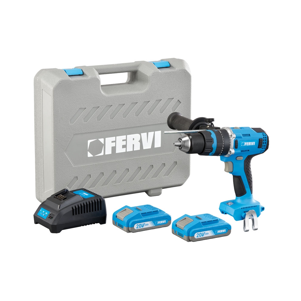 Trapano a percussione 20V FERVI 1,5 - 13 mm cemento Max 16 mm acciaio Max 13 mm 70 / 75 Nm