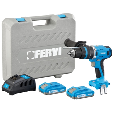 Trapano a percussione 20V FERVI 1,5 - 13 mm cemento Max 16 mm acciaio Max 13 mm 70 / 75 Nm