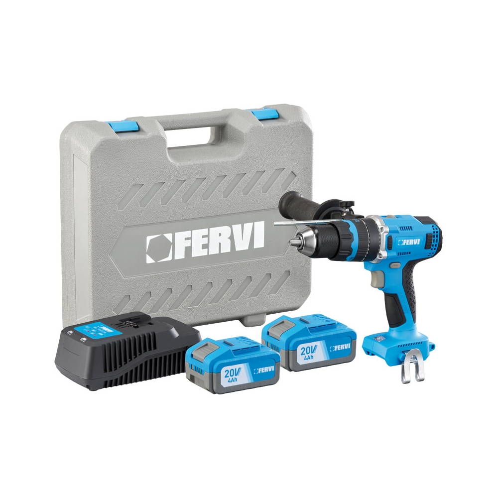 Trapano a percussione 20V FERVI 1,5 - 13 mm cemento Max 16 mm acciaio Max 13 mm 70 / 75 Nm