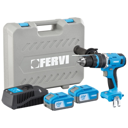 Trapano a percussione 20V FERVI 1,5 - 13 mm cemento Max 16 mm acciaio Max 13 mm 70 / 75 Nm