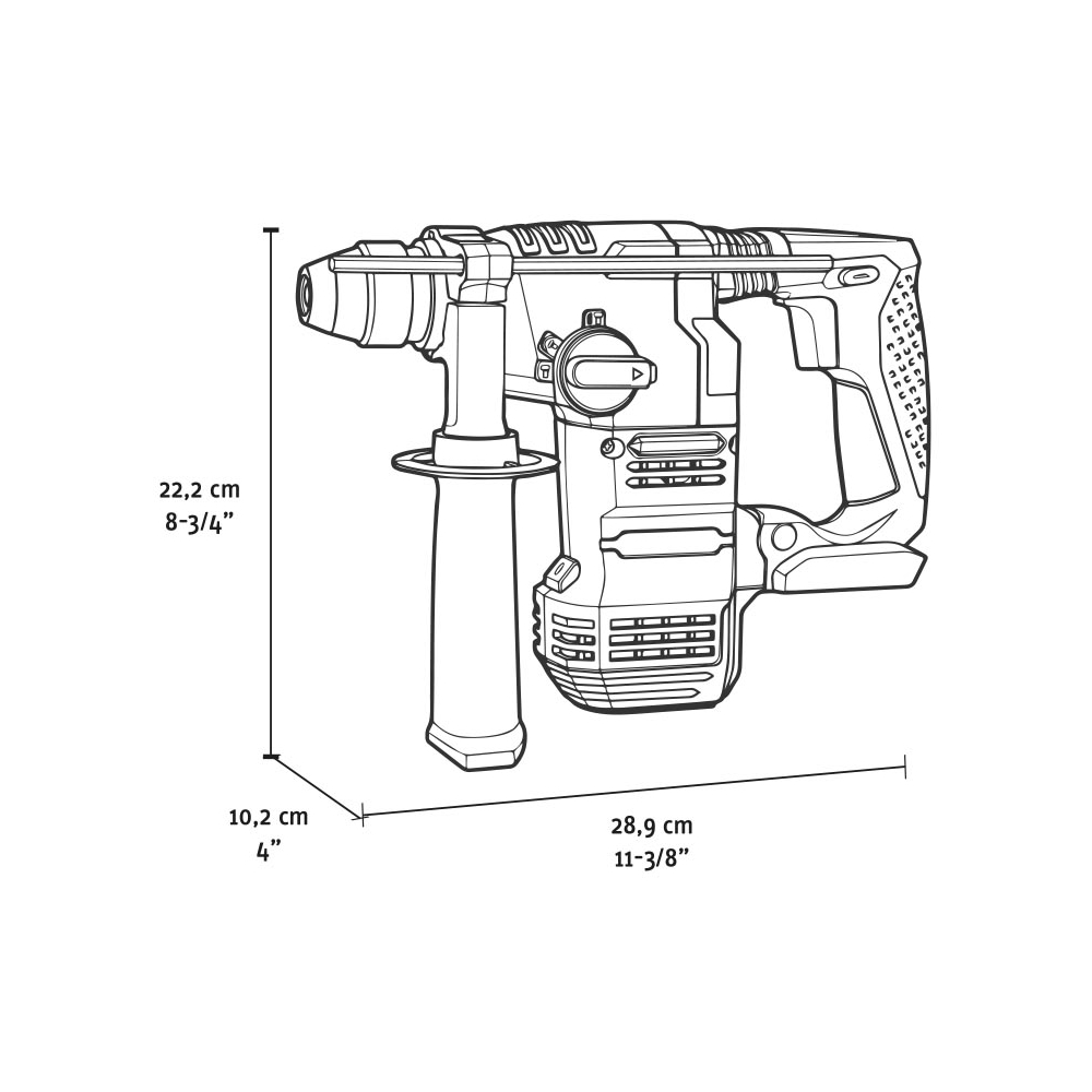 Tassellatore 20V FERVI SDS-Plus 2,3 J cemento Max 18 mm acciaio Max 13 mm -4