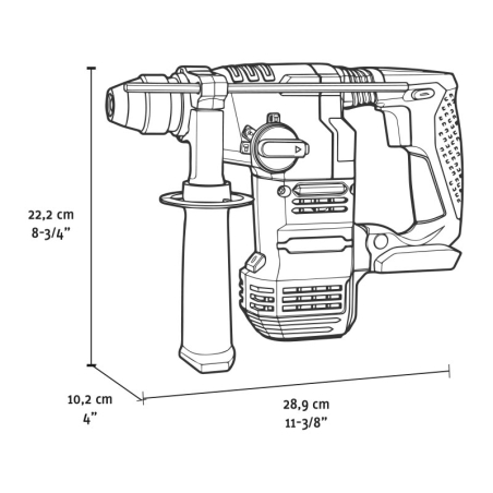 Tassellatore 20V FERVI SDS-Plus 2,3 J cemento Max 18 mm acciaio Max 13 mm -4